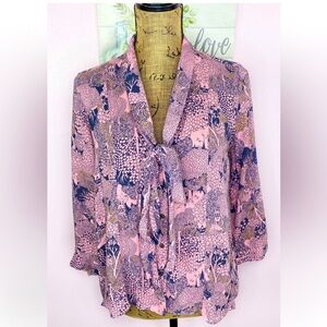 Anthropologie 52 Conversations Colloquial Blouse fairy castle print mystical 4